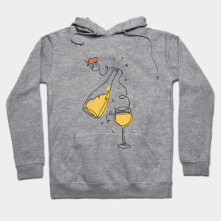 Line art style illustration of alcoholic drink Hoodie